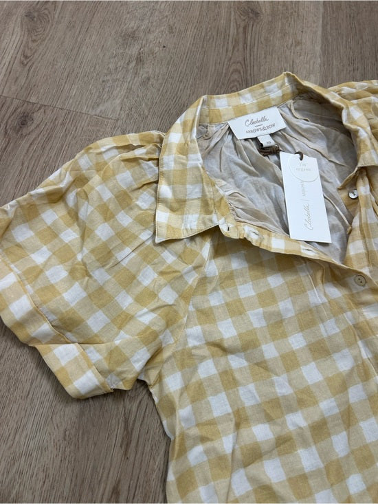 Cleobella x Arrows &amp; Bows 100% Organic Cotton Yellow Gingham Sunkissed Set