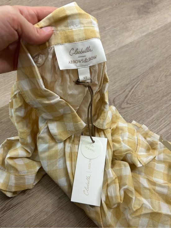 Cleobella x Arrows &amp; Bows 100% Organic Cotton Yellow Gingham Sunkissed Set