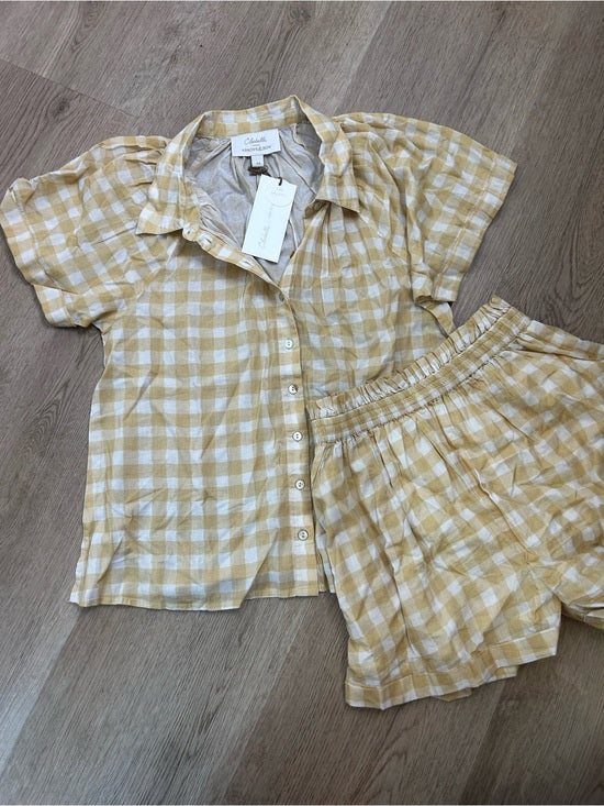 Cleobella x Arrows &amp; Bows 100% Organic Cotton Yellow Gingham Sunkissed Set