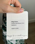 Ex Voto 100% Cotton White Green Bird Block Printed Maxi Dress