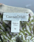 Garnet Hill 100% Merino Wool Green Brown Neutral Button Down Cardigan Sweater