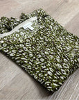 Garnet Hill 100% Merino Wool Green Brown Neutral Button Down Cardigan Sweater