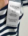 Nation LA 100% Pima Cotton Danika Scoop Neck Tee - Navy City Stripe