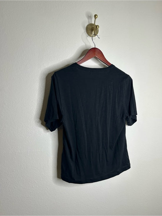 Nation LTD 100% Pima Cotton V - Neck Ruffle Blondie Short Sleeve Top