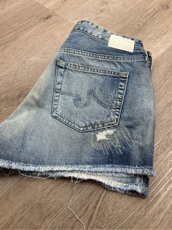 AG 100% Cotton Denim Distressed Bonnie Relaxed Cutoff Jean Shorts