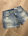 AG 100% Cotton Denim Distressed Bonnie Relaxed Cutoff Jean Shorts