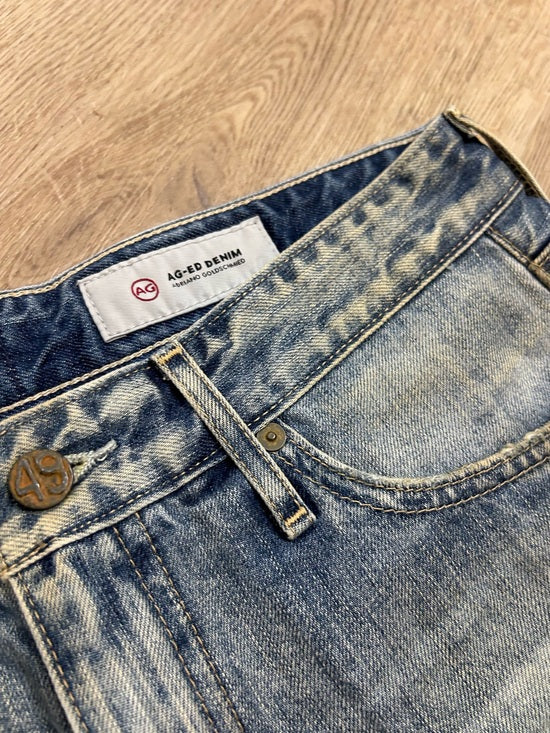 AG 100% Cotton Denim Distressed Bonnie Relaxed Cutoff Jean Shorts