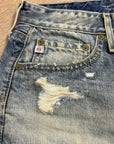 AG 100% Cotton Denim Distressed Bonnie Relaxed Cutoff Jean Shorts