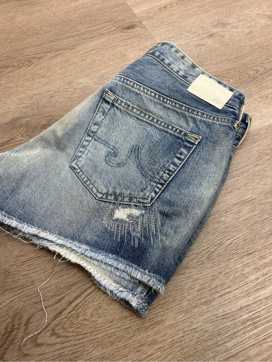AG 100% Cotton Denim Distressed Bonnie Relaxed Cutoff Jean Shorts