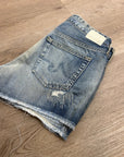 AG 100% Cotton Denim Distressed Bonnie Relaxed Cutoff Jean Shorts