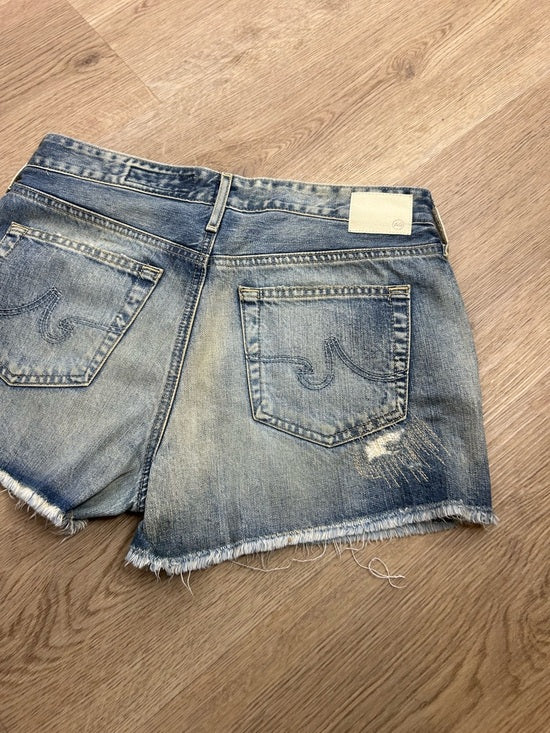 AG 100% Cotton Denim Distressed Bonnie Relaxed Cutoff Jean Shorts