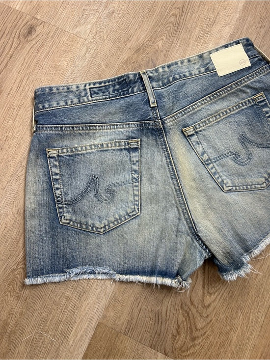 AG 100% Cotton Denim Distressed Bonnie Relaxed Cutoff Jean Shorts