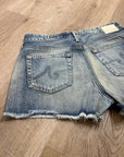 AG 100% Cotton Denim Distressed Bonnie Relaxed Cutoff Jean Shorts