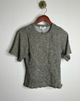 Nation LA 100% Pima Cotton Olivia Smocked Short Sleeve Green T - Shirt