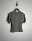 Nation LA 100% Pima Cotton Olivia Smocked Short Sleeve Green T - Shirt