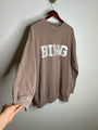 Anine Bing 100% Cotton Oversized Tyler 'BING' Spellout Sweatshirt in Tan