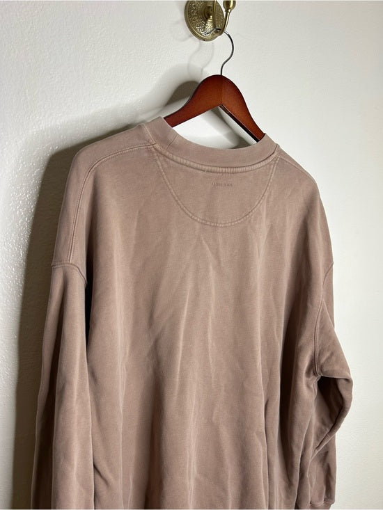 Anine Bing 100% Cotton Oversized Tyler 'BING' Spellout Sweatshirt in Tan
