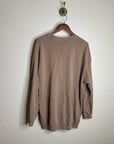 Anine Bing 100% Cotton Oversized Tyler 'BING' Spellout Sweatshirt in Tan