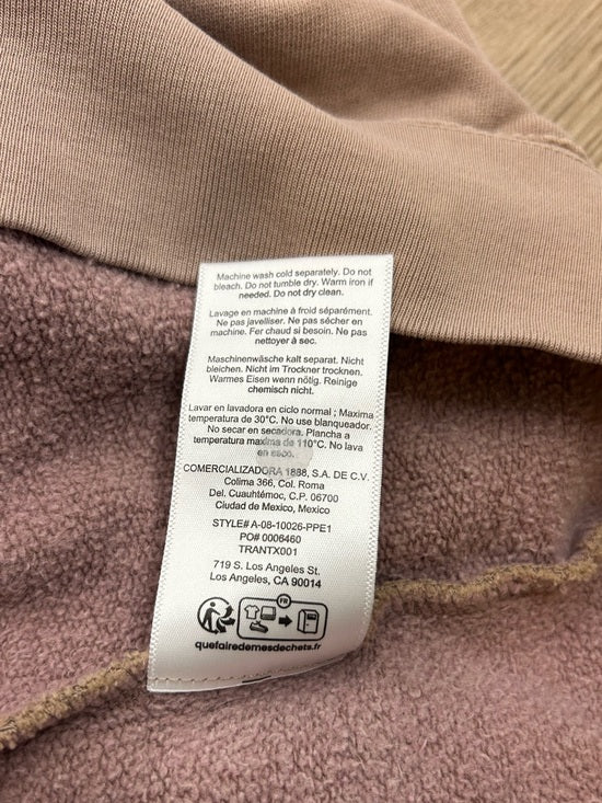Anine Bing 100% Cotton Oversized Tyler 'BING' Spellout Sweatshirt in Tan