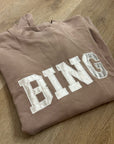 Anine Bing 100% Cotton Oversized Tyler 'BING' Spellout Sweatshirt in Tan
