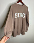 Anine Bing 100% Cotton Oversized Tyler 'BING' Spellout Sweatshirt in Tan
