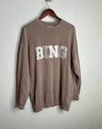 Anine Bing 100% Cotton Oversized Tyler 'BING' Spellout Sweatshirt in Tan