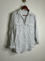 Aritzia Babaton 100% Linen Striped Oversized Button Down Long Sleeve Top
