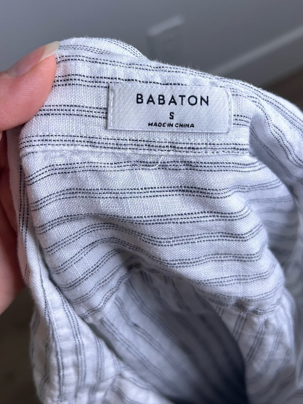 Aritzia Babaton 100% Linen Striped Oversized Button Down Long Sleeve Top