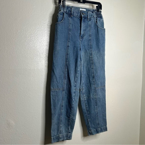 pistola Pistola Hemp Cotton Lily Balloon Front Seamed Tapered Jean - Cotton, Denim