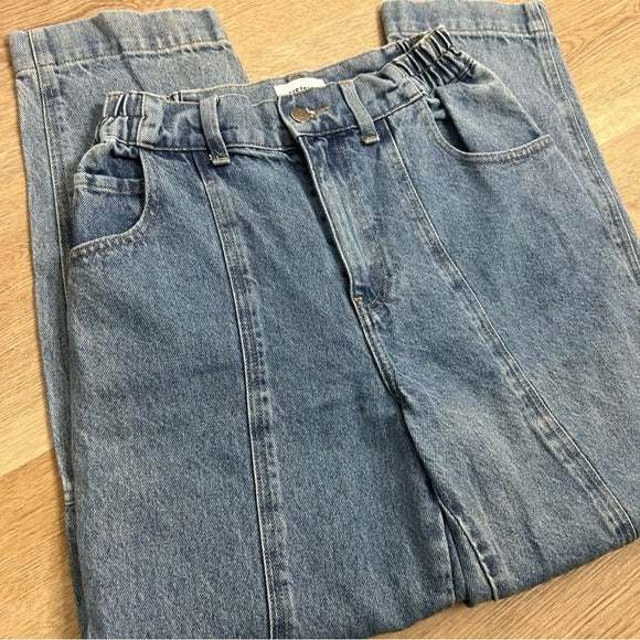 pistola Pistola Hemp Cotton Lily Balloon Front Seamed Tapered Jean - Cotton, Denim