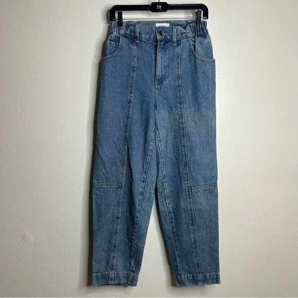 pistola Pistola Hemp Cotton Lily Balloon Front Seamed Tapered Jean - Cotton, Denim