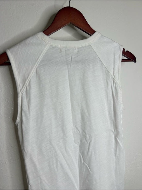 Nation LA 100% Cotton White Gold Button Davina Tank Top