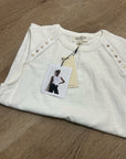 Nation LA 100% Cotton White Gold Button Davina Tank Top