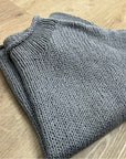 Eileen Fisher 100% Organic Cotton Thick Textured Knit Mock Neck Blue Sweater