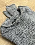 Eileen Fisher 100% Organic Cotton Thick Textured Knit Mock Neck Blue Sweater