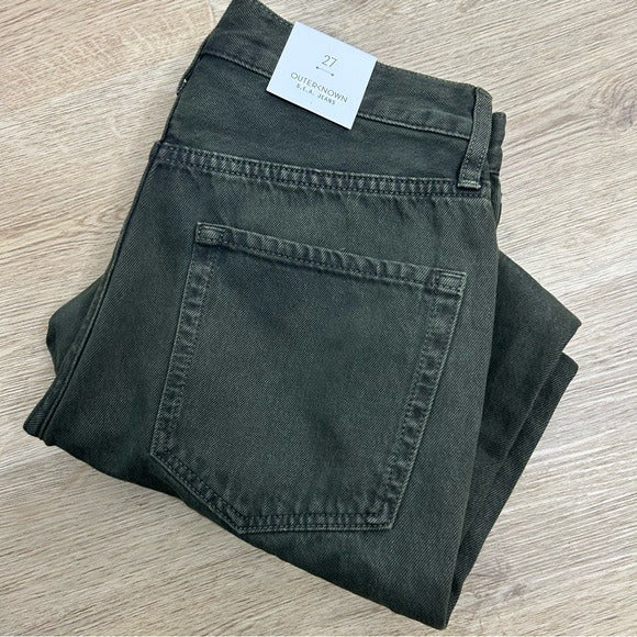 Outerknown Outerknown 100% Organic Cotton Green Straight Leg High Rise Jean - Cotton, Denim