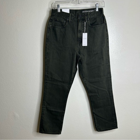 Outerknown Outerknown 100% Organic Cotton Green Straight Leg High Rise Jean - Cotton, Denim