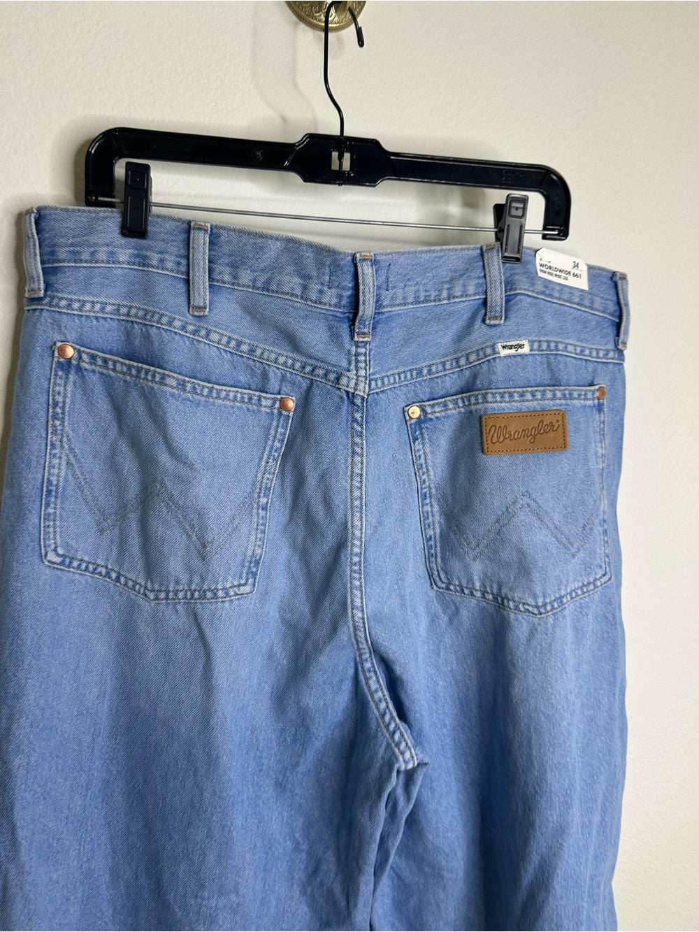 Wrangler 100% Cotton High Rise Wide Leg Worldwide 661 Soft Denim Jean