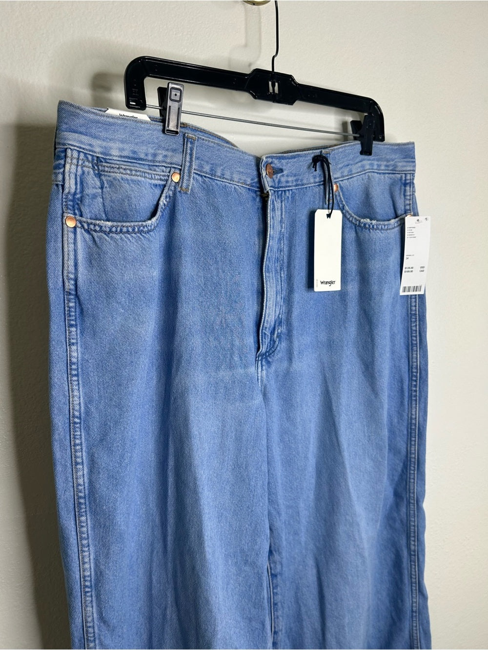 Wrangler 100% Cotton High Rise Wide Leg Worldwide 661 Soft Denim Jean