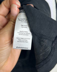 Nation LA 100% Pima Cotton Cinched Sleeve V -  Neck Black Short Sleeve Top