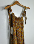 Ex - Voto 100% Cotton Block Print Bohemian Iris Sundress Maxi Flowy