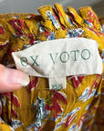 Ex - Voto 100% Cotton Block Print Bohemian Iris Sundress Maxi Flowy