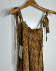 Ex - Voto 100% Cotton Block Print Bohemian Iris Sundress Maxi Flowy