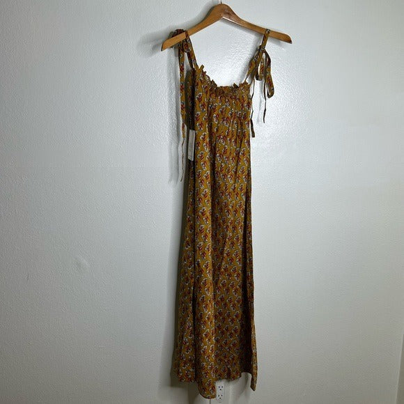 Ex Voto Ex - Voto 100% Cotton Block Print Bohemian Iris Sundress Maxi Flowy - Cotton