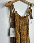 Ex - Voto 100% Cotton Block Print Bohemian Iris Sundress Maxi Flowy