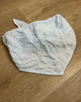 Vitamin A 100% Linen Baby Blue Cropped Tie Back Strapless Top