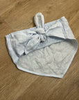 Vitamin A 100% Linen Baby Blue Cropped Tie Back Strapless Top