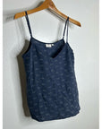 AG 100% Silk Whale Nautical Fish V- Neck Camisole Tank Top
