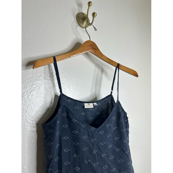 Ag Adriano Goldschmied AG 100% Silk Whale Nautical Fish V- Neck Camisole Tank Top - Silk