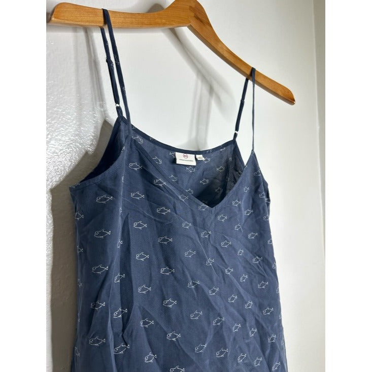 Ag Adriano Goldschmied AG 100% Silk Whale Nautical Fish V- Neck Camisole Tank Top - Silk